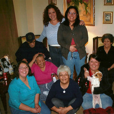 Goodbye Grandpa get together before moving to Michael and Kathleen's home in Greensboro, NC. Dad sweetly patting Marie on the head and mom sitting quietly smiling. She was happy for dad he was going to live with Michael and me instead of the loneliness