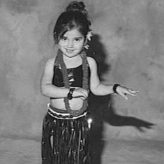 Lauren Bergerhofer when she was 4 years old Hula Baby in a performance at the Performing Arts Theatre.