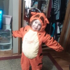 My best buddy Bella in her Tiger pajamas.