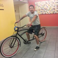 Eddie on one of hus favorite bikes.  2013
