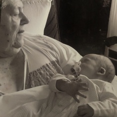 Mamaw holding her first great grand child Carson. 