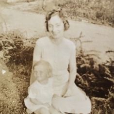 Precious early photo of mom with her mama. 