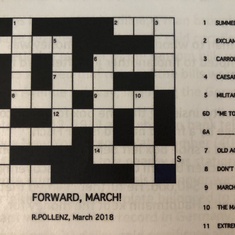 Simple Crossword Published in Discovery Village newsletter March 2019