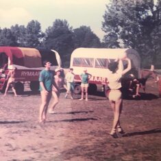 boyscouts - "Jin" troupe, on a camp in Holland. Luc is the one in the middle - somewhere around 1985
