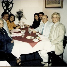 Dinner in Glendale with Nona Vittoria, Zio Alberto, Zia Teresa, niece Maria, her husband Tom and son Gary.