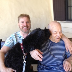 Lucian, Gary and Diego, dog kisses.