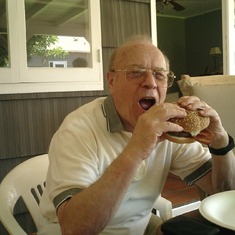 Papa loved cheeseburgers!