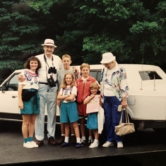 Taking the stretch limo to NYC with the Thornton family in July ‘93