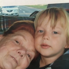 Lucille with her dear grandson, Austin, she loved him so much.