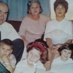 Top Row..Todd (Papa) Blanche(Nonnie)Lucy(Mom)
 Denise, Danny and Pam(me)