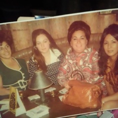 1973 Mom, Gail, Auntie Betty and Amelia