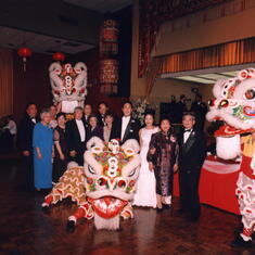 immediate family with lion dancers - July 2000