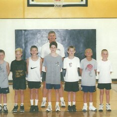 Basketball camp with Coach May, Luke second from right