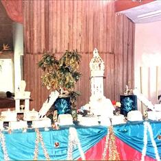 25-step cake with lights made by Mummy Ajide for Pastor Bukky & Bola Ajide’s wedding
