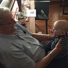 Great Papa Bud and his oldest great-grandchild, Finn