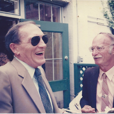 Lyle and Bob Allport at Bobbie's retirement party, June 1985
