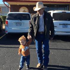 With grandson Hugh
