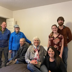 4/11/21     Sally's family drove me to and from Boise and Winnemucca so I could see my brother one       last time. From left to right: Christopher, Lynda, Lyman, Sally, Annie, Ariel, Alex