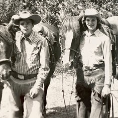 Lyman and Lynda as teenagers with their horses