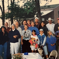 Mom's 90th birthday party at Flatcreek Ranch.  Mom too tired to get in the picture  1996