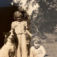 Lyman and Lynda with Laska and Brandy 1940.