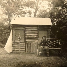 Our Craigville cabin... Lynda is maybe 6 years old??? GO read the story... she loved this special place.