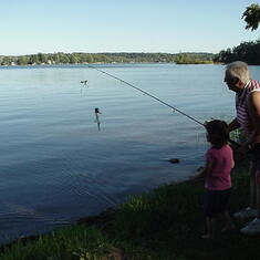 Grandma & Emily fishing, 2004