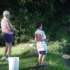 Grandma & Jeremy fishing, 2004