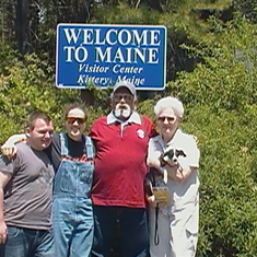 Entering Maine with the family.