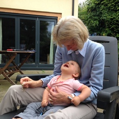 Tilly enjoying the role of step great grandmother 