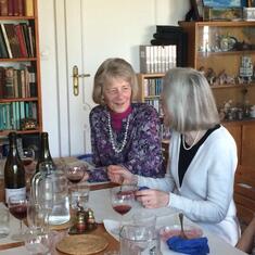 On behalf of Andrea Goovaerts: Machteld and Alison at a birthday lunch in Andrea's Divonne apartment, March 2017