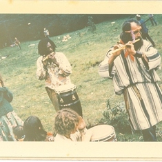 March, 1969, Peter playing flute at a rendezvous near Santa Fe