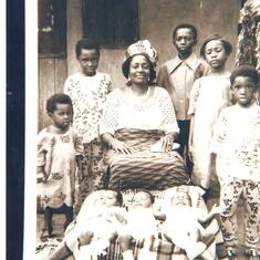 The Grand Children, L 2 R: Biobele, Ibiene, Sisi, Somoni, Ada, Goodness. In front: Boma, Soama, and Ibiba.