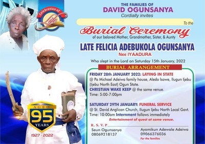 Madam Ogunsanya Felicia Adebukola