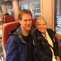 on the train to Davos