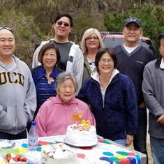 Madeline's 92nd birthday at Point Lobos with David, Bernice Jeffrey, Julie, Winston, Teri and Jeff