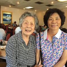 Roy and Ellen took Auntie Madeline out for lunch in Aug 2018.