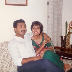 Madhavi with Deepak circa 1990