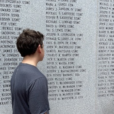 Grandson, John at Beirut Memorial, Jacksonville NC