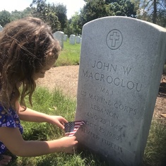 Granddaughter, Collins at Arlington Cemetery
