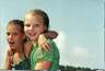 Malinda an Rachel out on the boat at age 6 an7