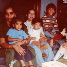 Peterborough UK 1981 - With Sister Jayshree, Niece Purvee, Nephew Amit