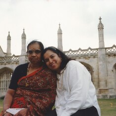 Mom and Jayshree Masi at Oxford University 1995
