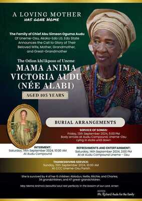 Mama Anima Victoria Audu