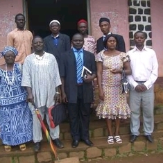 Mama with language committee after a working session at the Batibo town hall