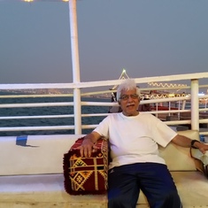 Enjoying the breeze, while on the boat