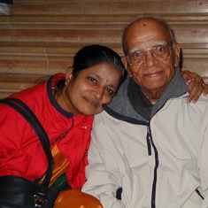With Raji mami (thyagu mama's wife)