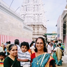 Aunty with my son Vikrant at Tirupathi 