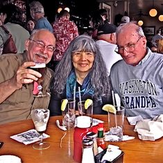 Marc Ann & Russ at the Buena Vista bar in SF near Fisherman's Wharf,.  