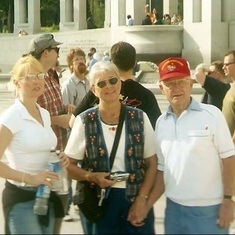 WWII Memorial - DC Vacation 2004 - Bill, Marcella, and Vikki